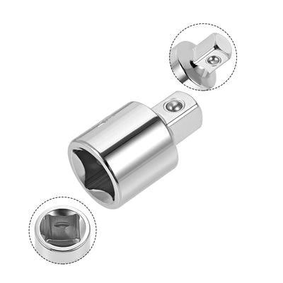 Harfington Socket Reducer and Adapter set of 4 Pcs, Female to Male, Cr-V (Silver)