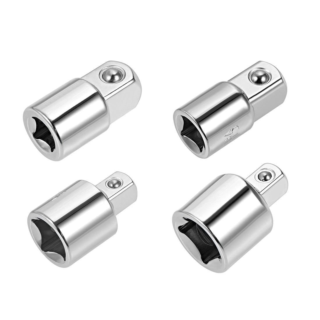 Harfington Socket Reducer and Adapter set of 4 Pcs, Female to Male, Cr-V (Silver)