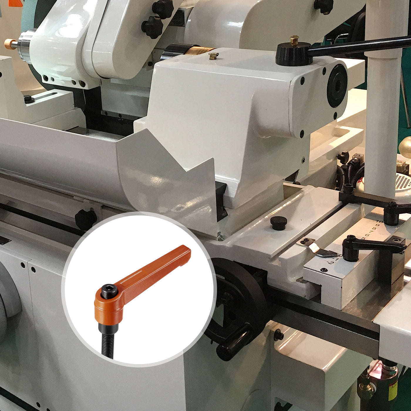 Harfington M8 x 40mm Handle Adjustable Clamping Lever Threaded Push Button Ratchet Male Threaded Stud 2Pcs