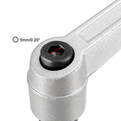 Harfington M10 Handle Adjustable Clamping Lever Push Button Ratchet Female Threaded Stud 2 Pcs