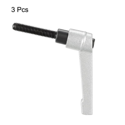 Harfington M6 x 30mm Handle Adjustable Clamping Lever Thread Push Button Ratchet Male Threaded Stud 3 Pcs