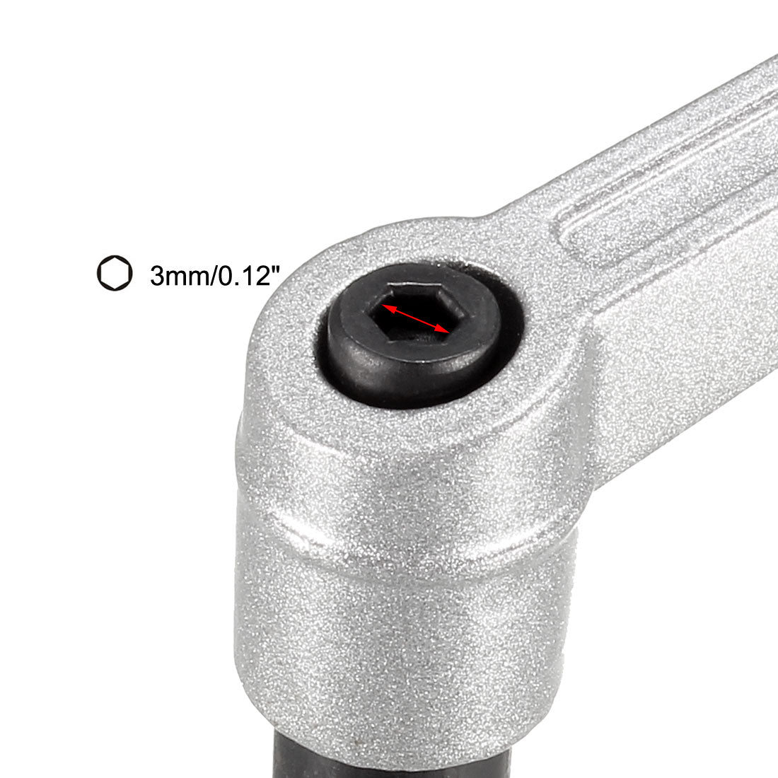 Harfington M6 x 30mm Handle Adjustable Clamping Lever Thread Push Button Ratchet Male Threaded Stud 3 Pcs