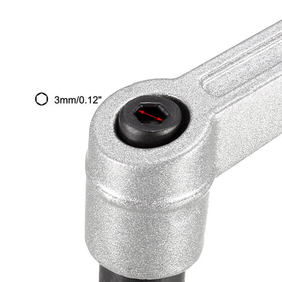 Harfington M6 x 30mm Handle Adjustable Clamping Lever Thread Push Button Ratchet Male Threaded Stud 3 Pcs