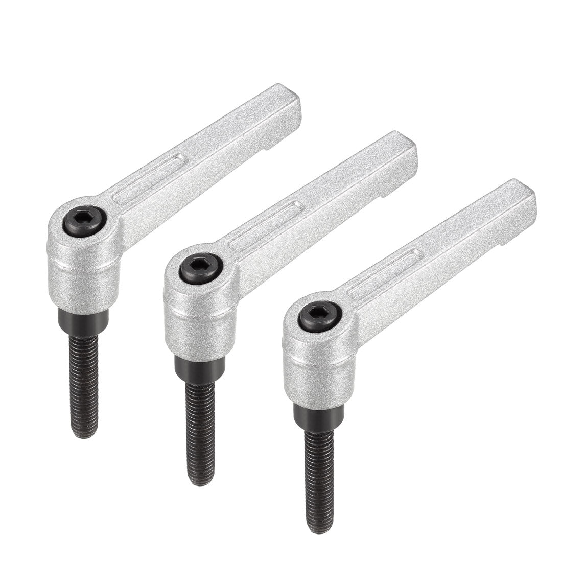 Harfington M6 x 30mm Handle Adjustable Clamping Lever Thread Push Button Ratchet Male Threaded Stud 3 Pcs