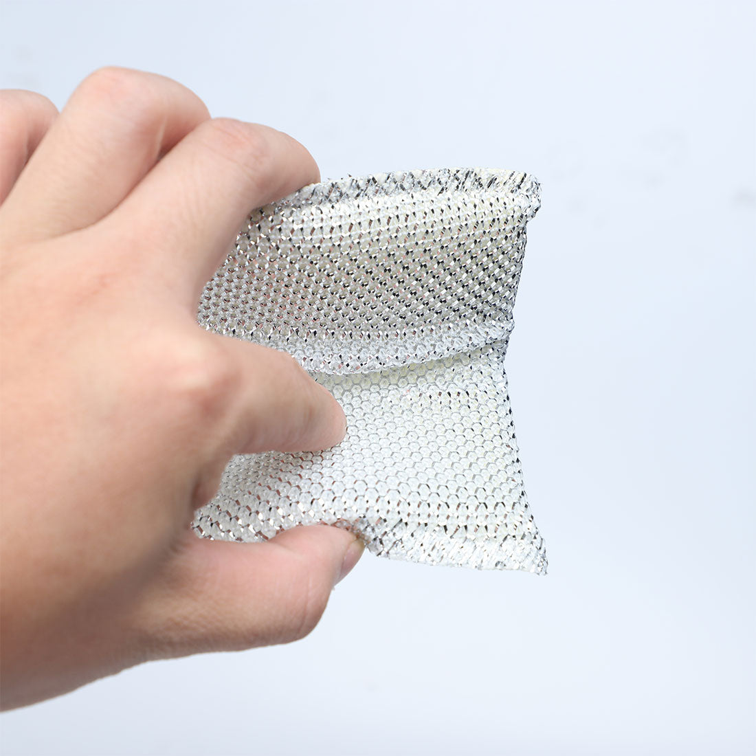 Harfington 12pcs Scouring Pad Non-Scratch Scouring Sponge 5"x3.3" Scrub Pads Silver Tone 2