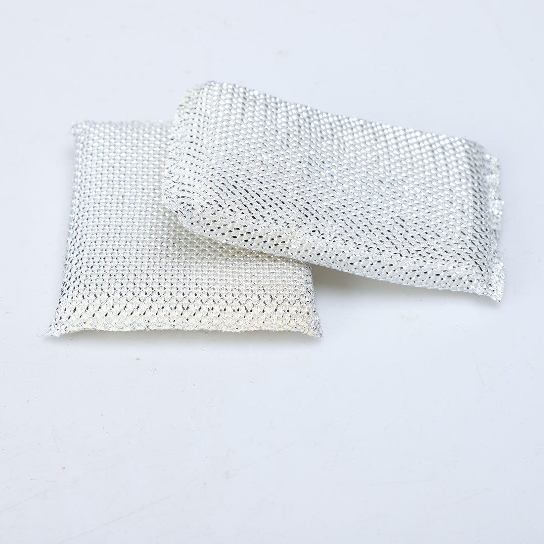 Harfington 12pcs Scouring Pad Non-Scratch Scouring Sponge 5"x3.3" Scrub Pads Silver Tone 2