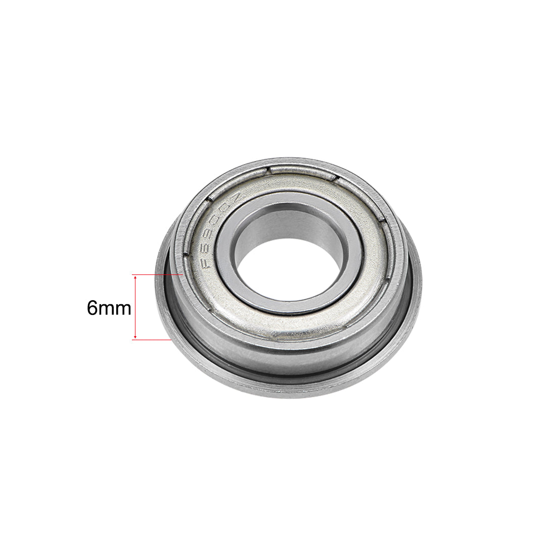 Harfington Flange Ball Bearings 10x22x6mm Shielded Chrome Steel 5pcs