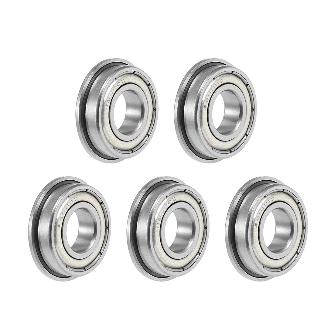 Harfington Flange Ball Bearings 10x22x6mm Shielded Chrome Steel 5pcs