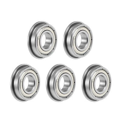 Harfington Flange Ball Bearings 10x22x6mm Shielded Chrome Steel 5pcs