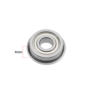 Harfington F695ZZ Flange Ball Bearing 5x13x4mm Shielded Chrome Bearings 5pcs