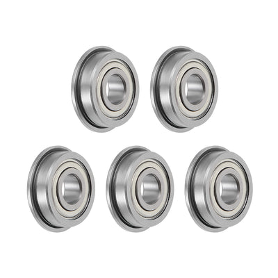 Harfington F695ZZ Flange Ball Bearing 5x13x4mm Shielded Chrome Bearings 5pcs