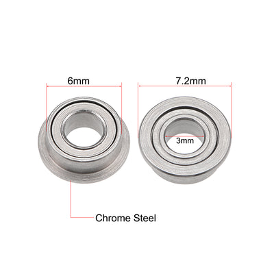 Harfington Miniature Flange Deep Groove Ball Bearings Double Shielded Chrome Steel