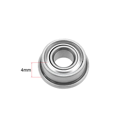 Harfington F684ZZ Flange Ball Bearing 4x9x4mm Shielded Chrome Bearings 5pcs