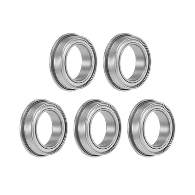 Harfington F6700ZZ Flange Ball Bearing 10x15x4mm Shielded Chrome Bearings 5pcs