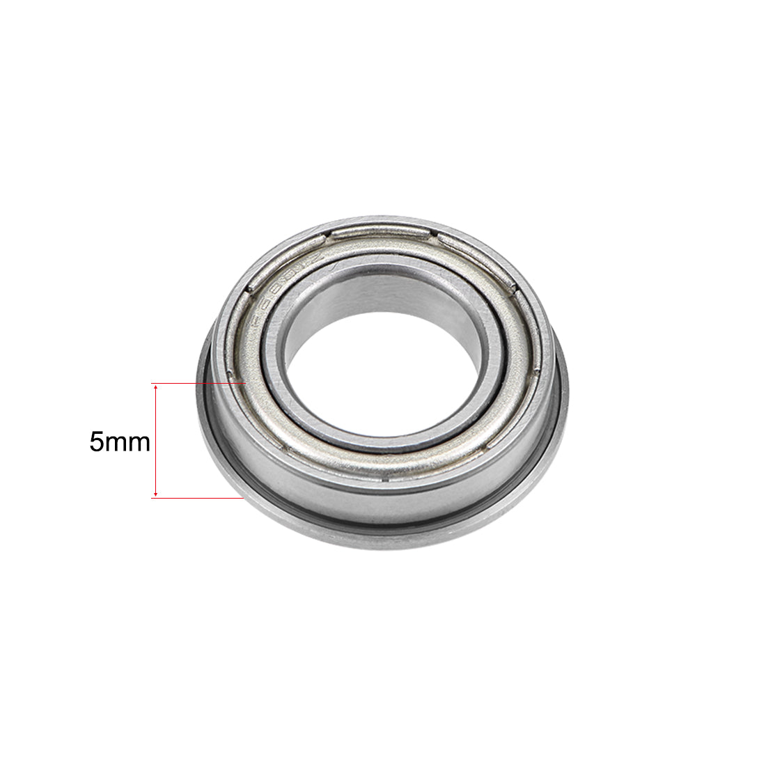 Harfington F6801ZZ Flange Ball Bearing 12x21x5mm Shielded Chrome Bearings 5pcs