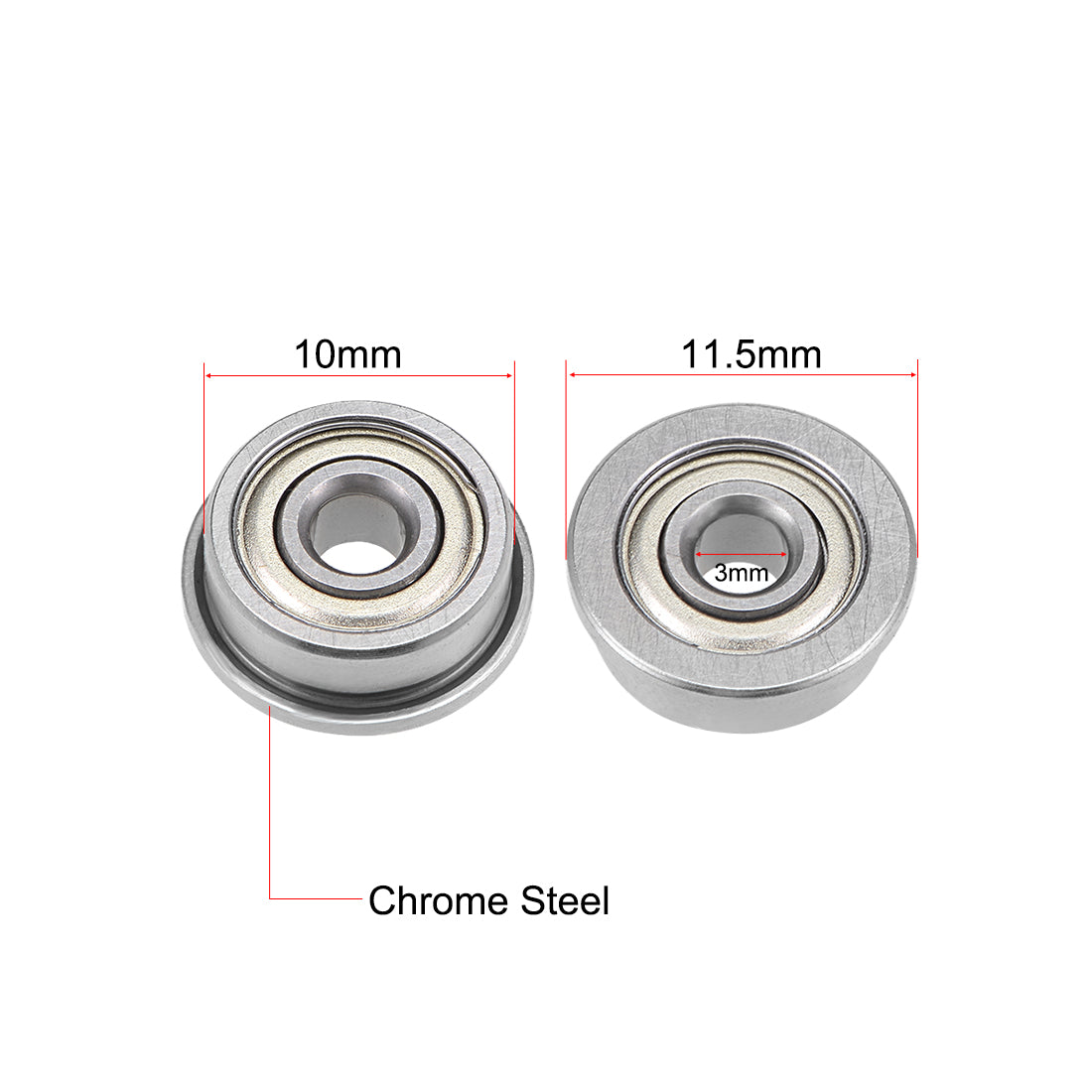 Harfington Flange Deep Groove Ball Bearings Double Shielded Chrome Steel