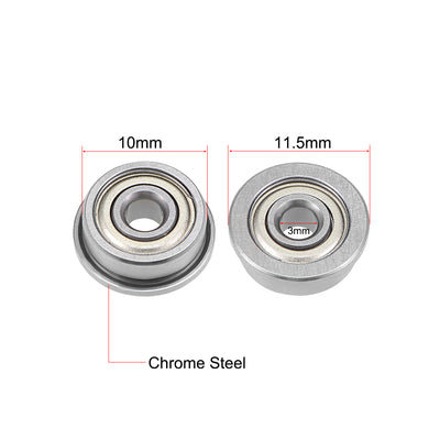 Harfington Flange Deep Groove Ball Bearings Double Shielded Chrome Steel
