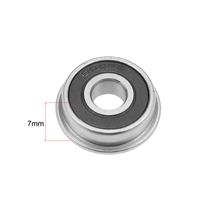 Harfington F608-2RS Flange Ball Bearing 8x22x7mm Sealed Chrome Bearings 5pcs