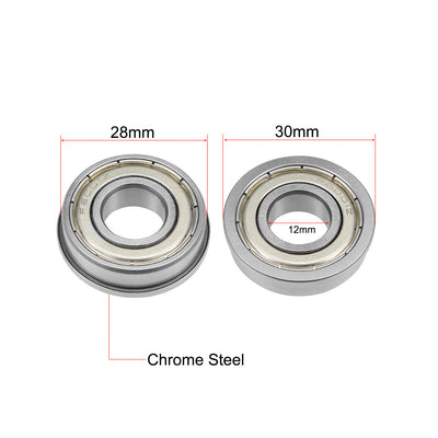 Harfington Flange Deep Groove Ball Bearings Double Shield Chrome Steel