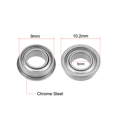 Harfington Miniature Flange Deep Groove Ball Bearings Double Shielded Chrome Steel