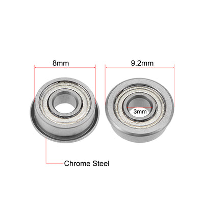 Harfington Miniature Flange Deep Groove Ball Bearings Double Shielded Chrome Steel