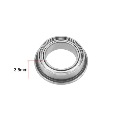 Harfington MF128ZZ Flange Ball Bearing 8x12x3.5mm Shielded Chrome Bearings 5pcs
