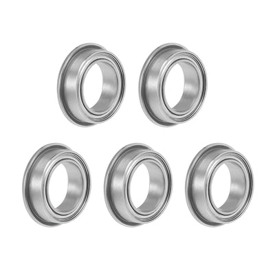 Harfington MF128ZZ Flange Ball Bearing 8x12x3.5mm Shielded Chrome Bearings 5pcs