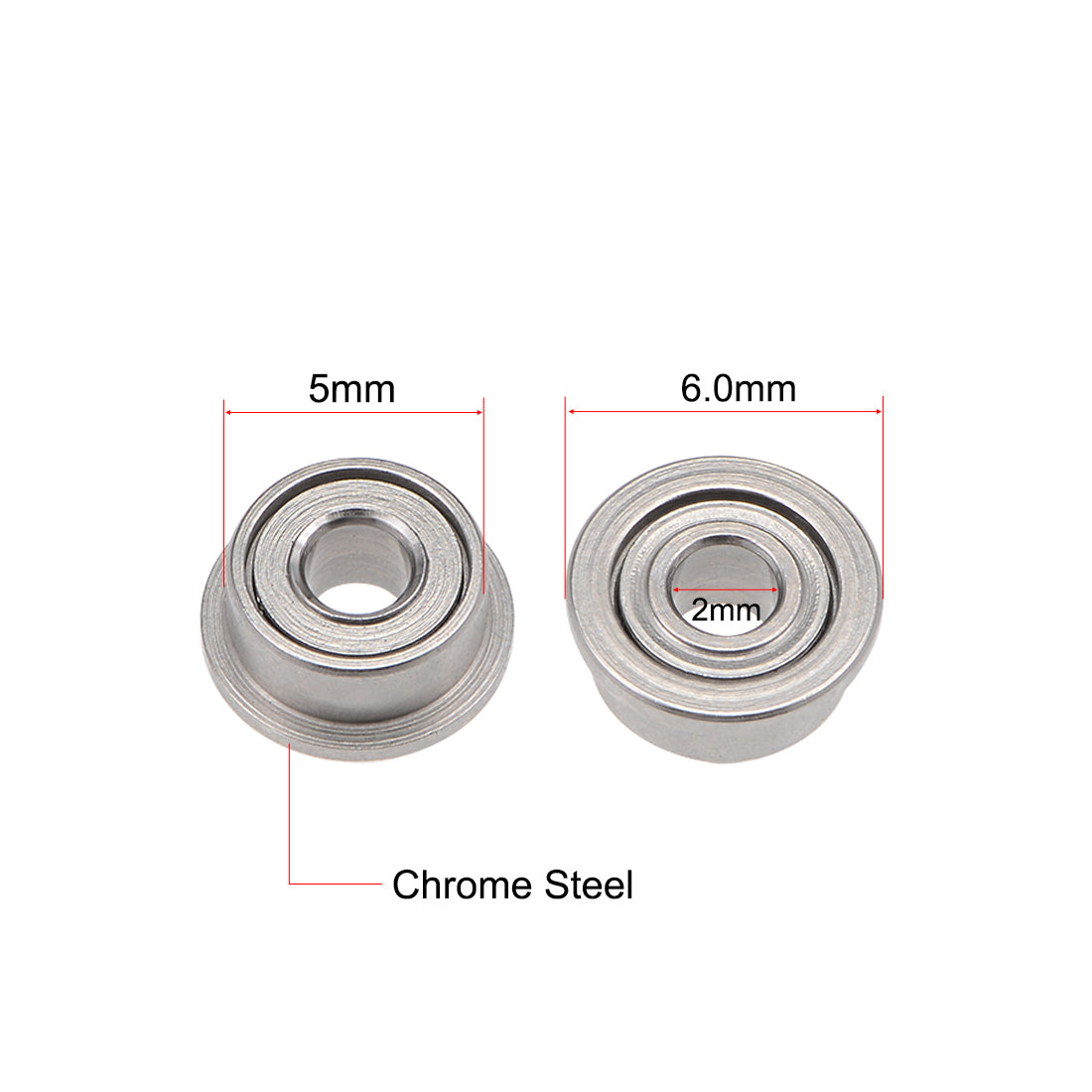 Harfington Miniature Flange Deep Groove Ball Bearings Double Shielded Chrome Steel