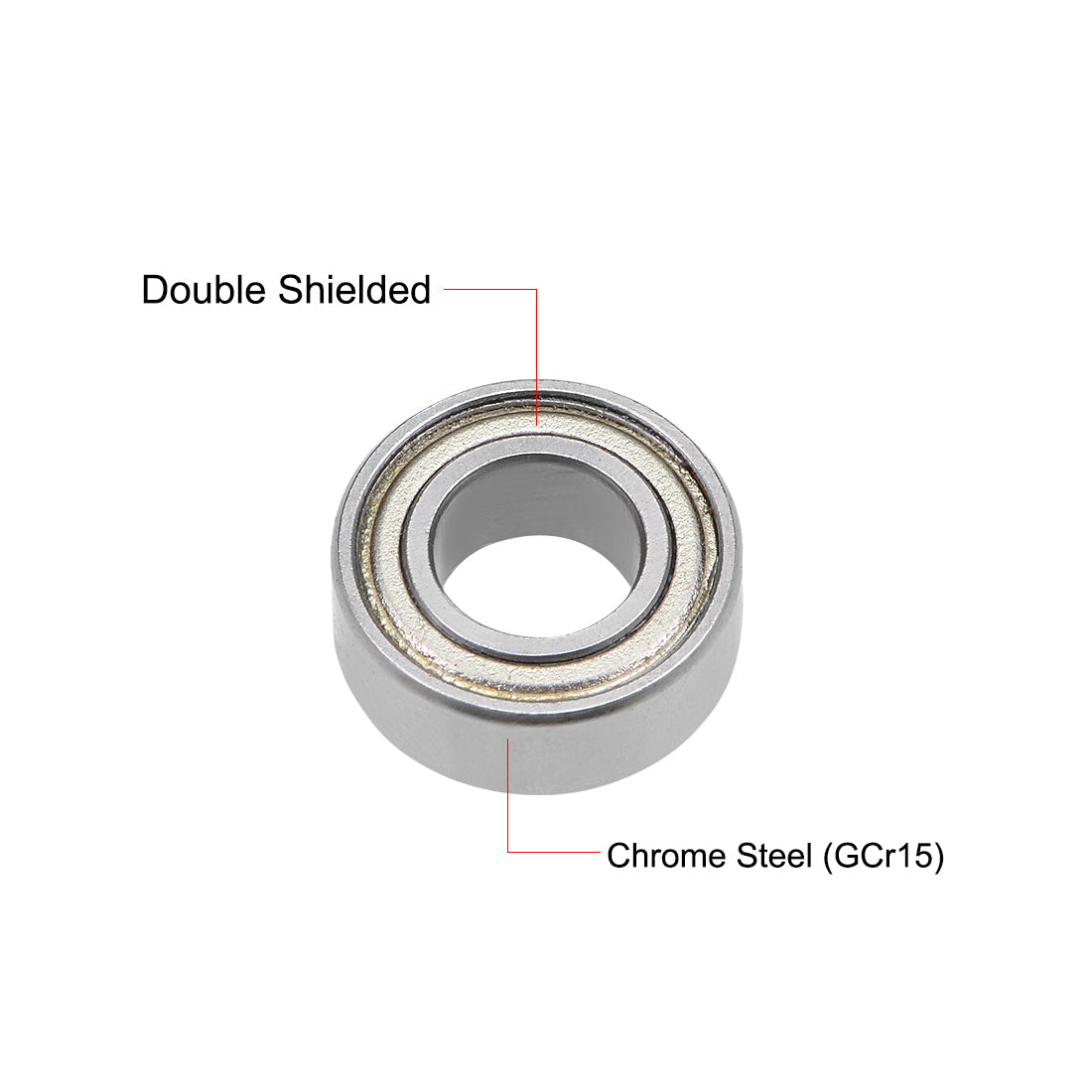 uxcell Uxcell Deep Groove Ball Bearings Z2 Double Shielded Chrome Steel Roller