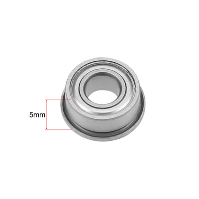Harfington F685ZZ Flange Ball Bearing 5x11x5mm Shielded Chrome Bearings 5pcs