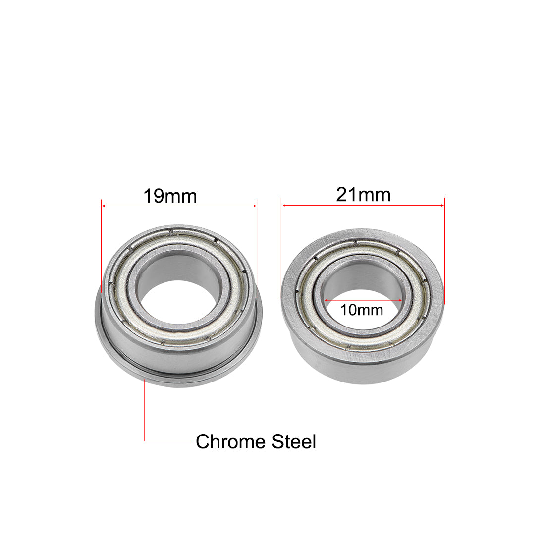 Harfington Flange Deep Groove Ball Bearings Double Shielded Chrome Steel