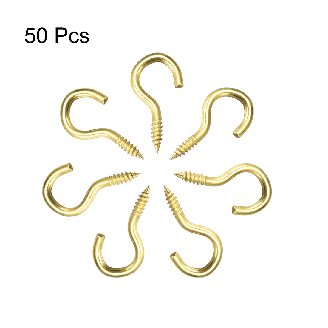 Harfington Screw Eye Hooks Self Tapping Screws Screw-in Hanger Eye-Shape  Hooks 50pcs