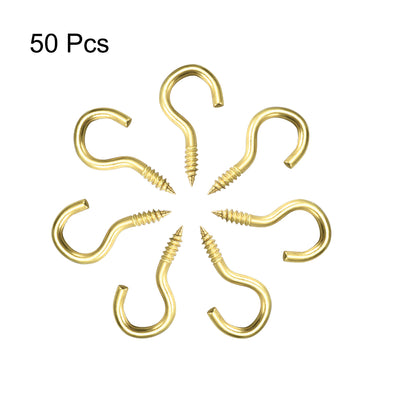 Harfington Screw Eye Hooks Self Tapping Screws Screw-in Hanger Eye-Shape  Hooks 50pcs