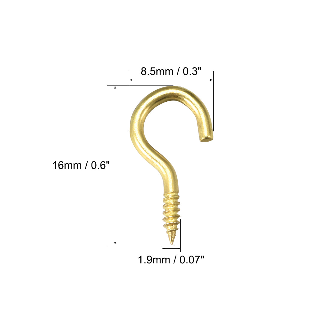 Harfington Screw Eye Hooks Self Tapping Screws Screw-in Hanger Eye-Shape  Hooks 50pcs