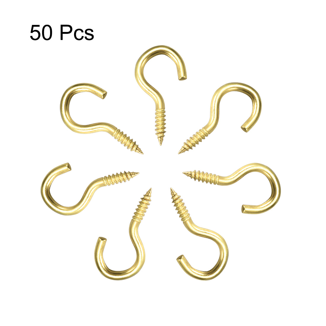 Harfington Screw Eye Hooks Self Tapping Screws Screw-in Hanger Eye-Shape  Hooks 50pcs