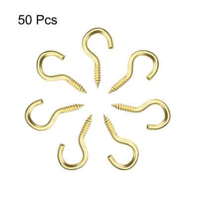 Harfington Screw Eye Hooks Self Tapping Screws Screw-in Hanger Eye-Shape  Hooks 50pcs