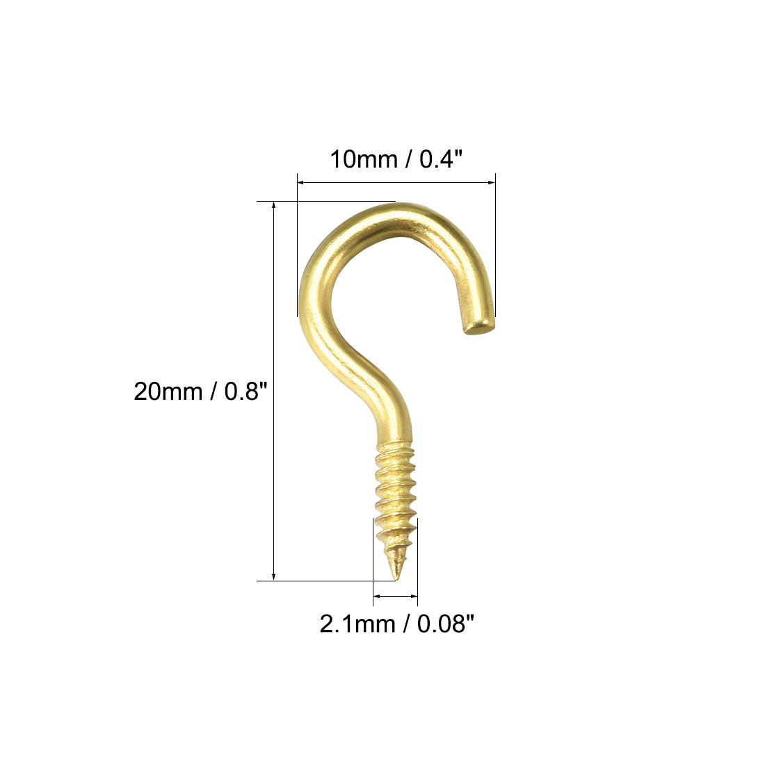 Harfington Screw Eye Hooks Self Tapping Screws Screw-in Hanger Eye-Shape  Hooks 50pcs