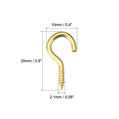 Harfington Screw Eye Hooks Self Tapping Screws Screw-in Hanger Eye-Shape  Hooks 50pcs