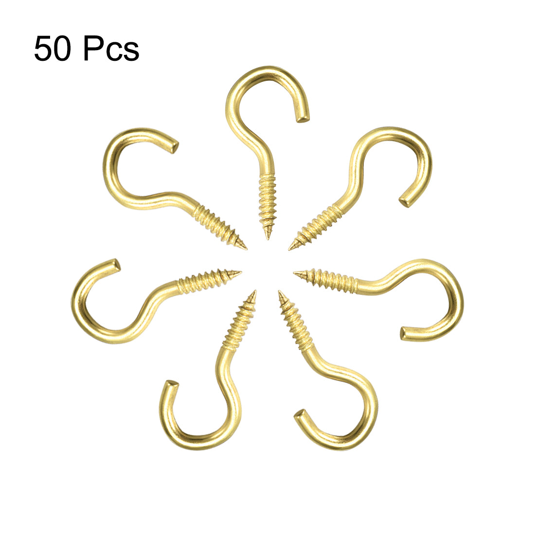 Harfington Screw Eye Hooks Self Tapping Screws Screw-in Hanger Eye-Shape  Hooks 50pcs