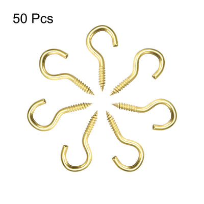 Harfington Screw Eye Hooks Self Tapping Screws Screw-in Hanger Eye-Shape  Hooks 50pcs