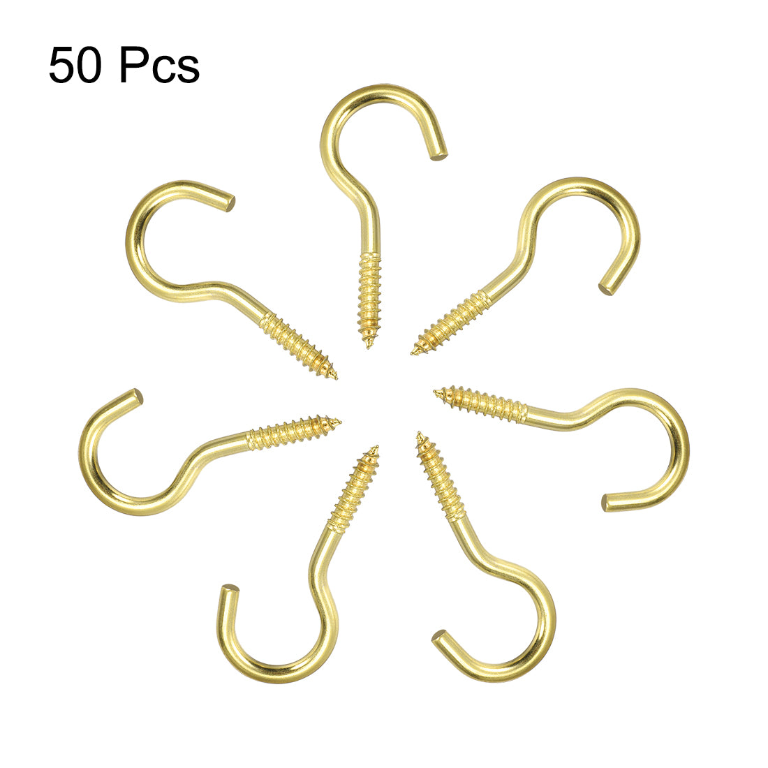 Harfington Screw Eye Hooks Self Tapping Screws Screw-in Hanger Eye-Shape  Hooks 50pcs