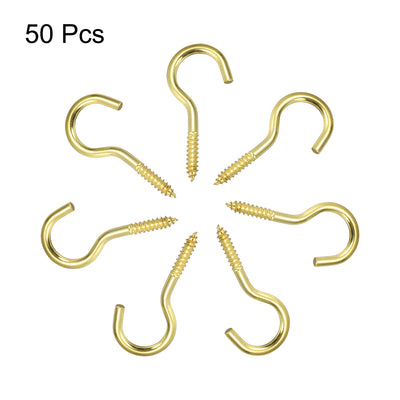 Harfington Screw Eye Hooks Self Tapping Screws Screw-in Hanger Eye-Shape  Hooks 50pcs