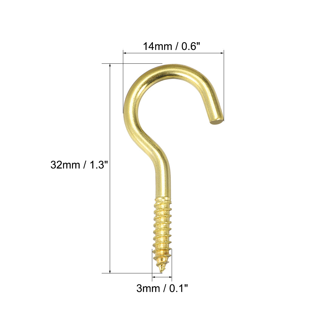 Harfington Screw Eye Hooks Self Tapping Screws Screw-in Hanger Eye-Shape  Hooks 50pcs