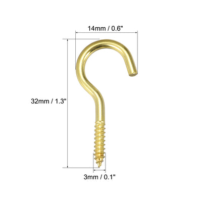 Harfington Screw Eye Hooks Self Tapping Screws Screw-in Hanger Eye-Shape  Hooks 50pcs