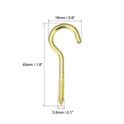 Harfington Screw Eye Hooks Self Tapping Screws Screw-in Hanger Eye-Shape  Hooks 15pcs