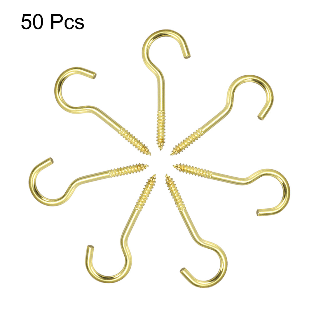 Harfington Screw Eye Hooks Self Tapping Screws Screw-in Hanger Eye-Shape  Hooks 50pcs