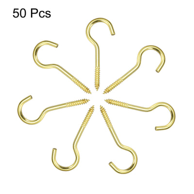 Harfington Screw Eye Hooks Self Tapping Screws Screw-in Hanger Eye-Shape  Hooks 50pcs