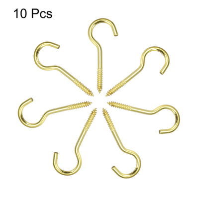 Harfington Screw Eye Hooks Self Tapping Screws Screw-in Hanger Eye-Shape  Hook, 10pcs