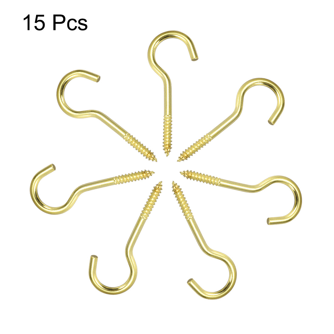 Harfington Screw Eye Hooks Self Tapping Screws Screw-in Hanger Eye-Shape  Hooks 15pcs