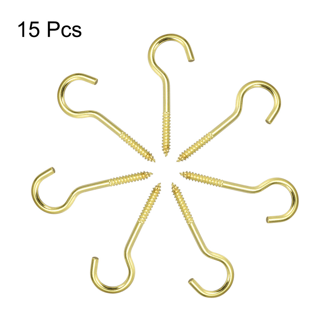 Harfington Screw Eye Hooks Self Tapping Screws Screw-in Hanger Eye-Shape  Hooks 15pcs